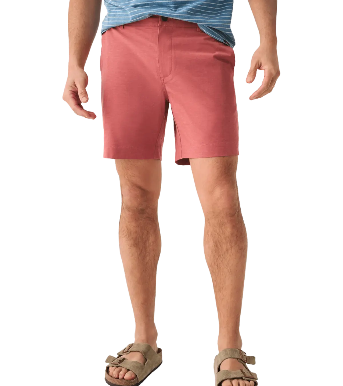 man wearing faherty all day shorts
