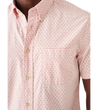 man wearing Faherty, Men's Short-Sleeve Stretch Playa Shirt (Fish Scale Pink)