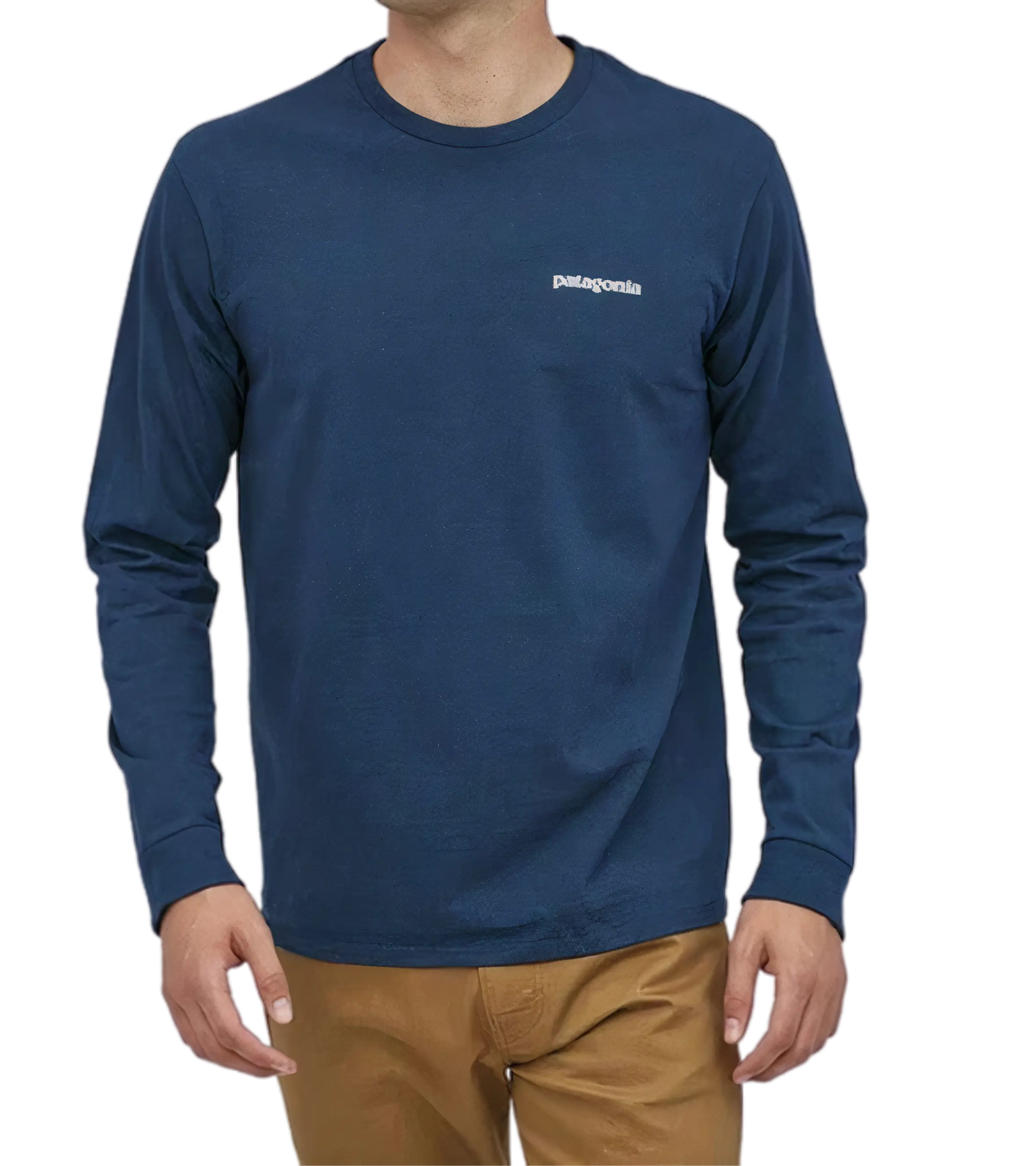 Patagonia Men's Long-Sleeved P-6 Logo Responsibili-Tee Crater Blue XL