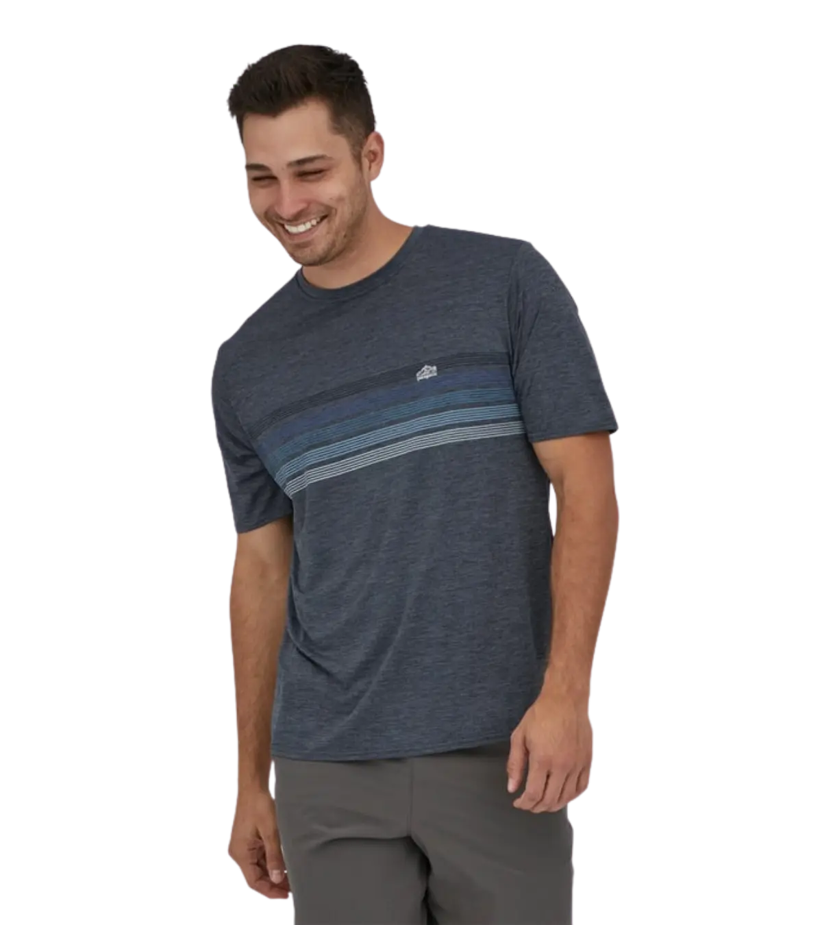patagonia men's capilene cool daily graphic t shirt blue xxl