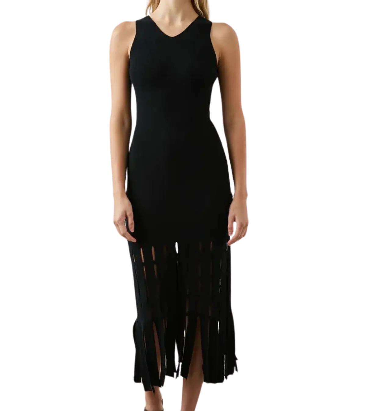 woman wearing a rails Kaias Dress in black