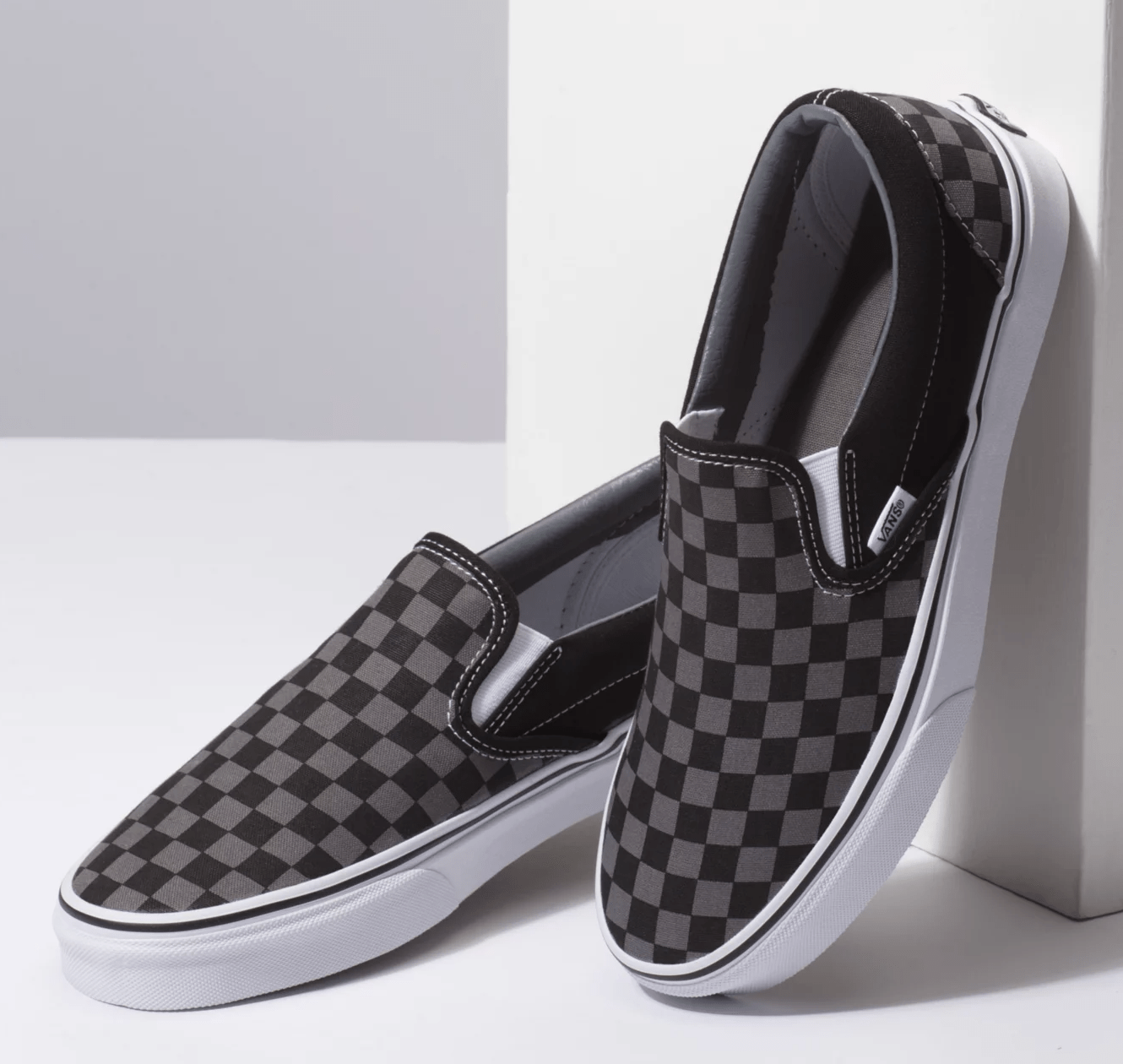 Charcoal checkerboard vans best sale