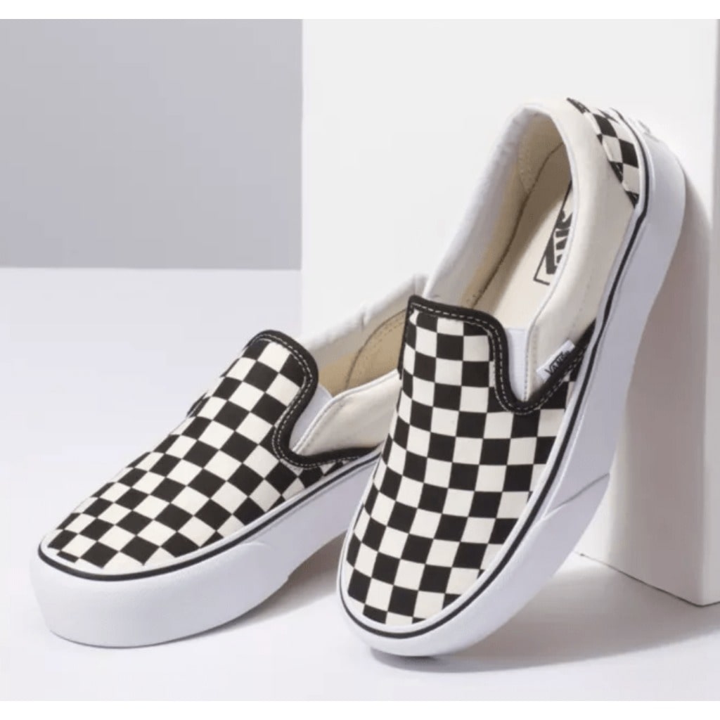 Womens platform sales checkered vans