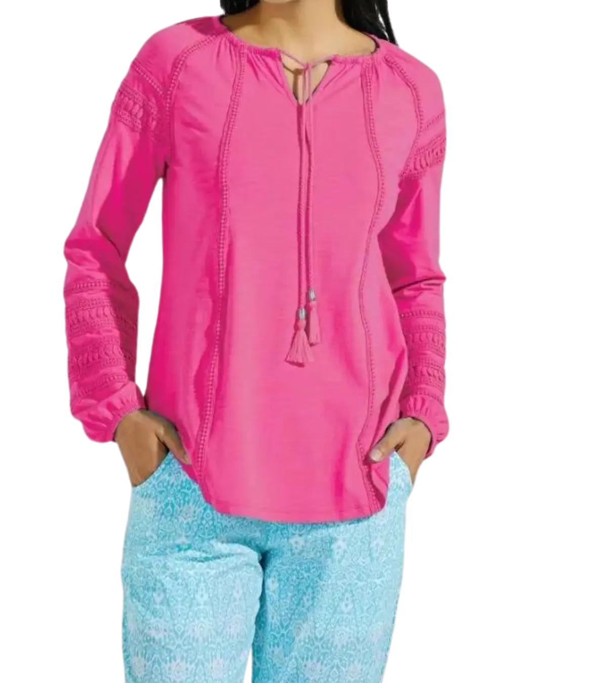 woman wearing a coolibar Sarti Shirt