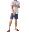 man wearing a faherty Short-Sleeve Surf Stripe Laguna Linen Shirt