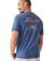 man wearing Faherty, Men's Graphic Dry Goods Tee Shirt (Navy)