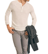 man wearing a Cloud Cotton Long-Sleeve Henley