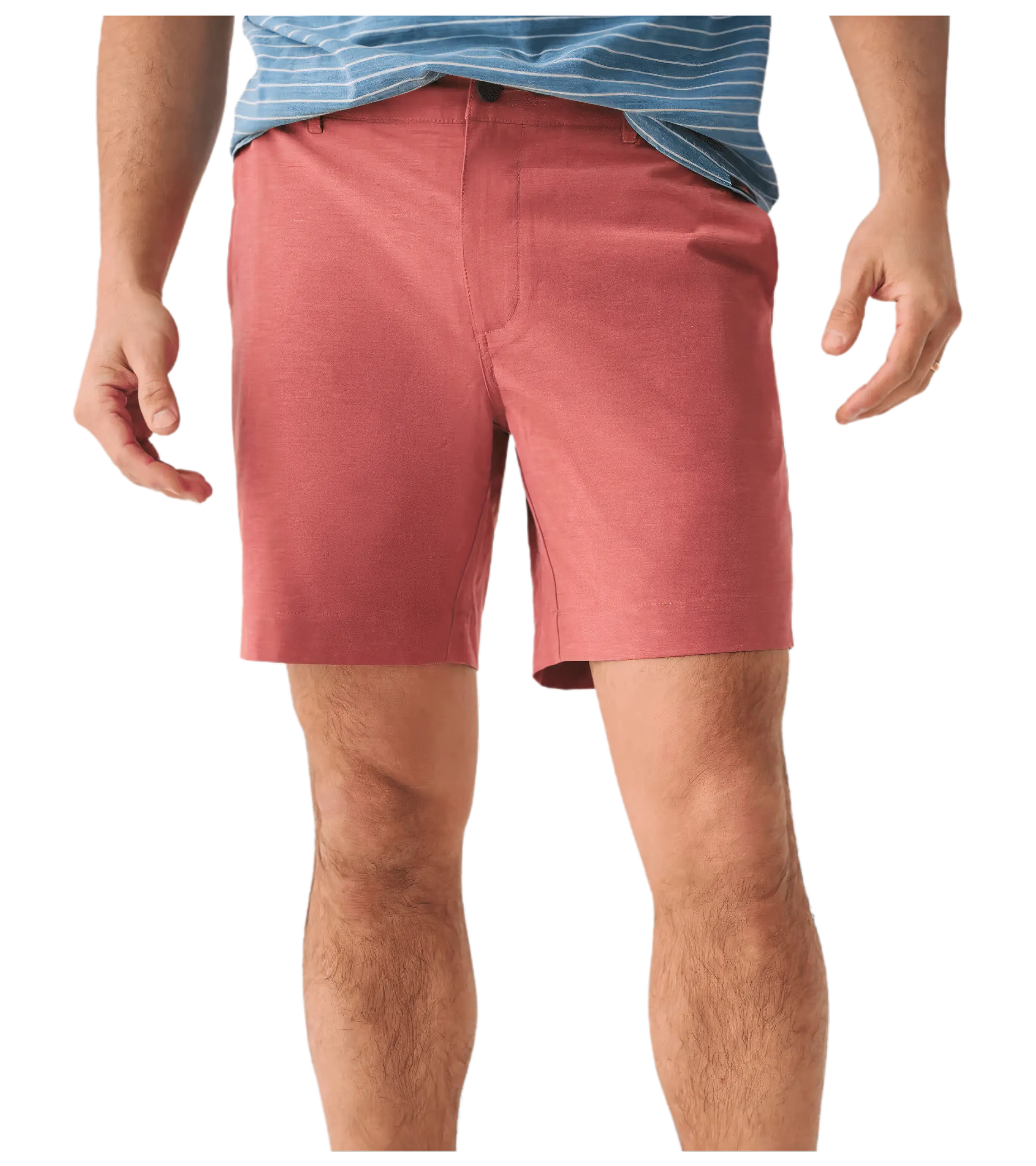 man wearing faherty all day shorts