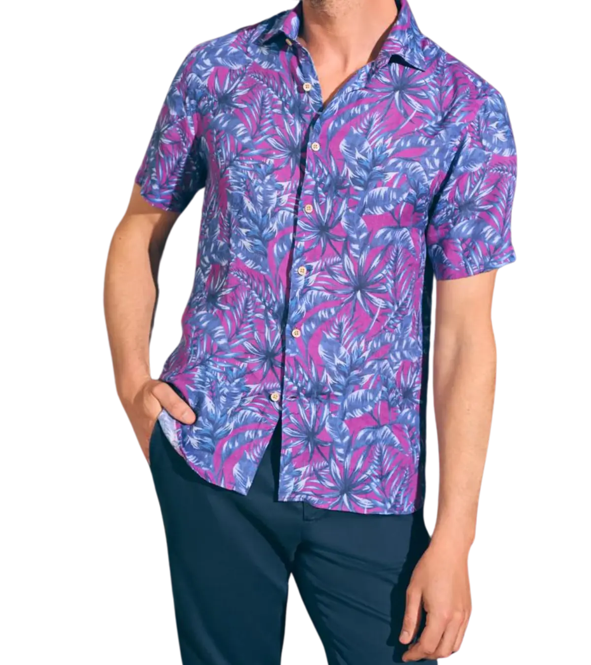 man wearing a faherty Reserve Short-Sleeve Riviera Shirt