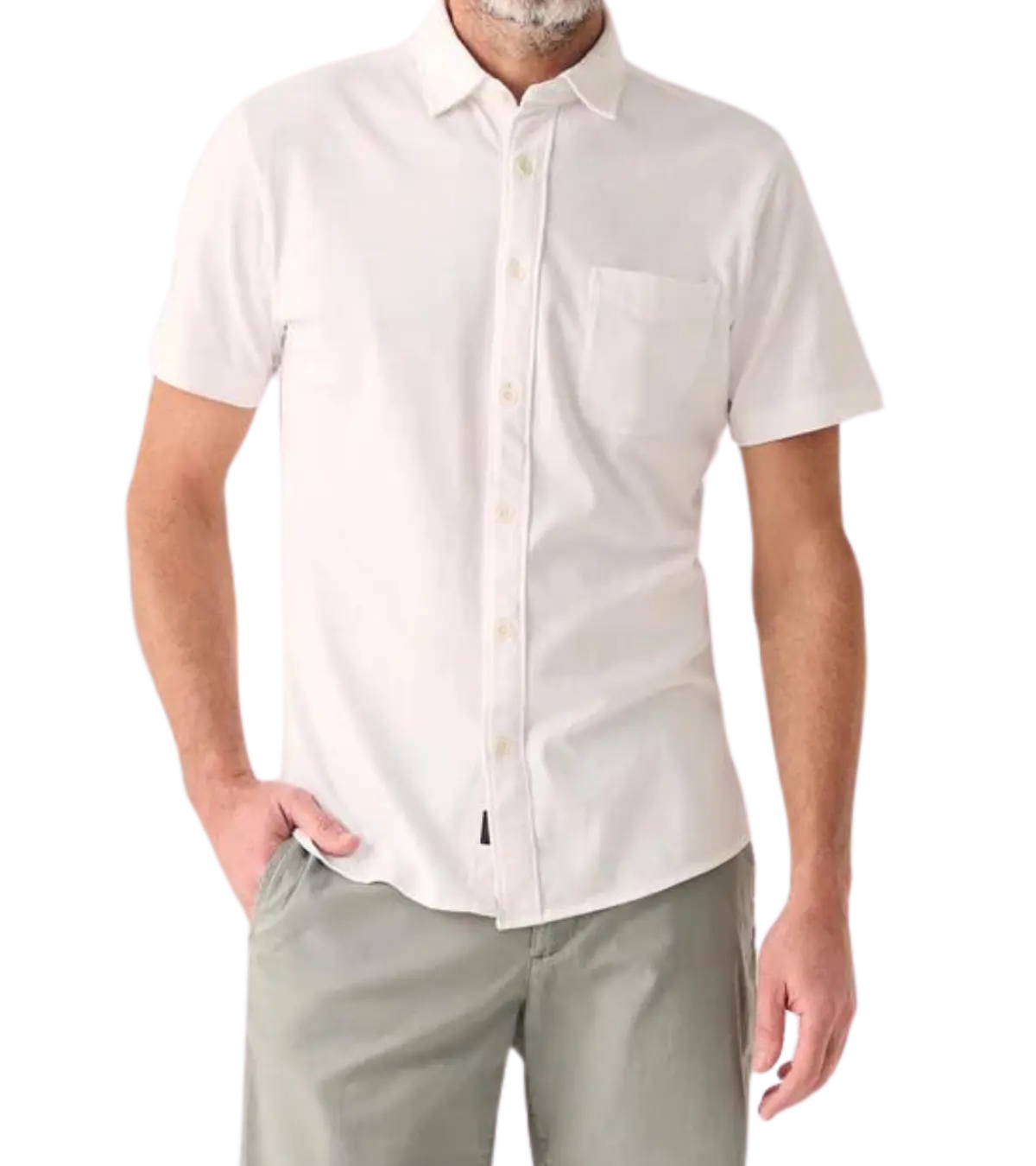 man wearing a faherty Short-Sleeve Sunwashed Knit Shirt
