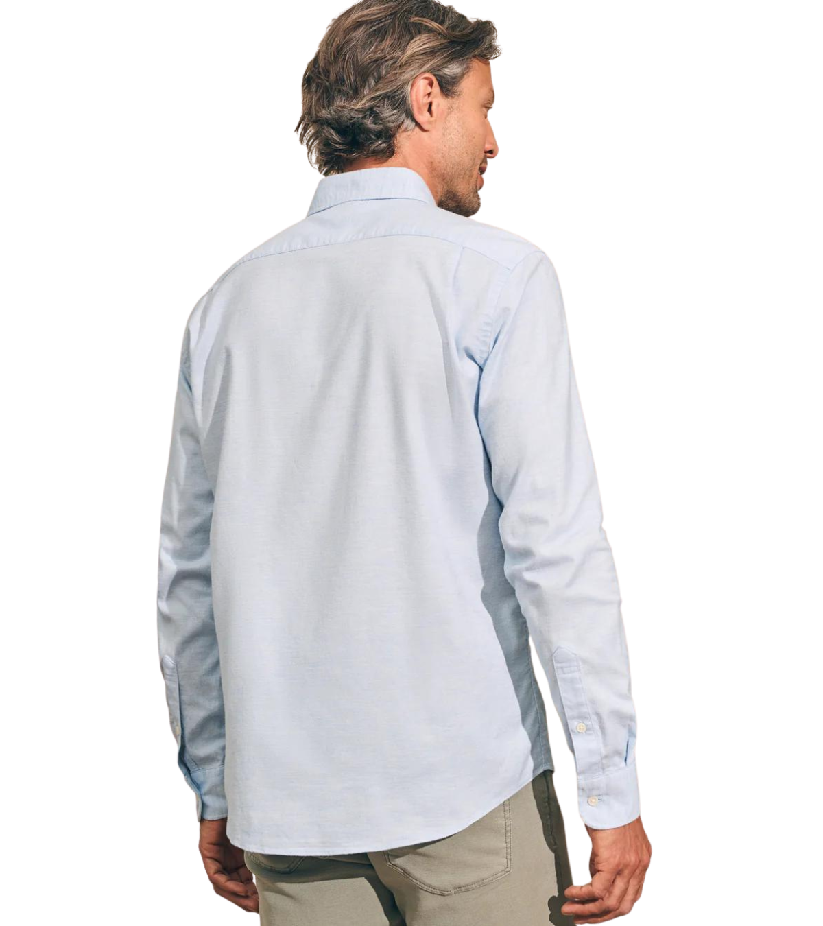 Light Blue Stretch Oxford Long Sleeve Shirt