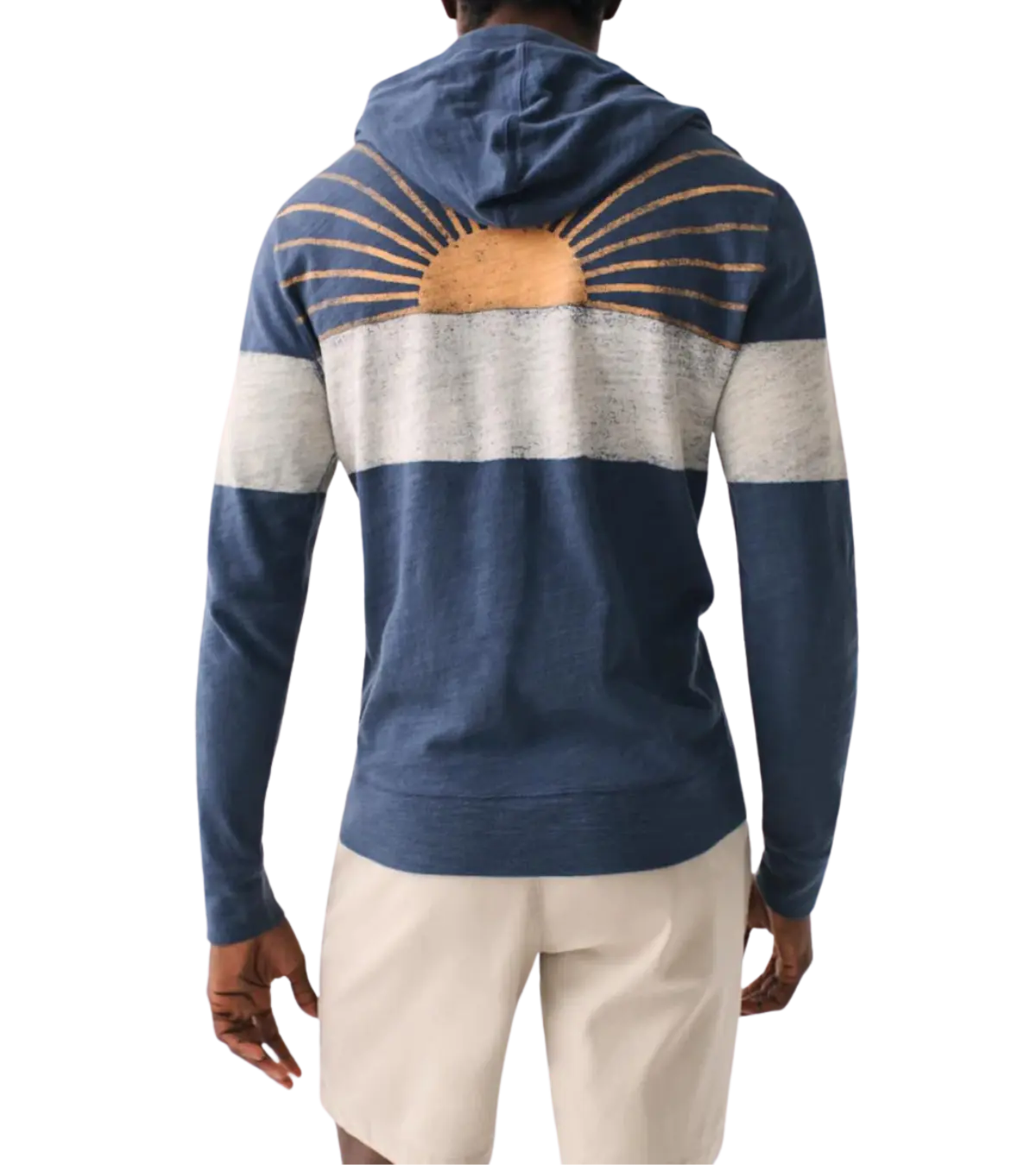 Man wearing a faherty Sunwashed Sunray Slub Hoodie