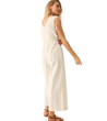 woman wearing a faherty rowe windowpane jumpsuit