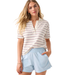 woman wearing faherty All Day Shorts