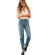 woman wearing a pair of faherty jeans