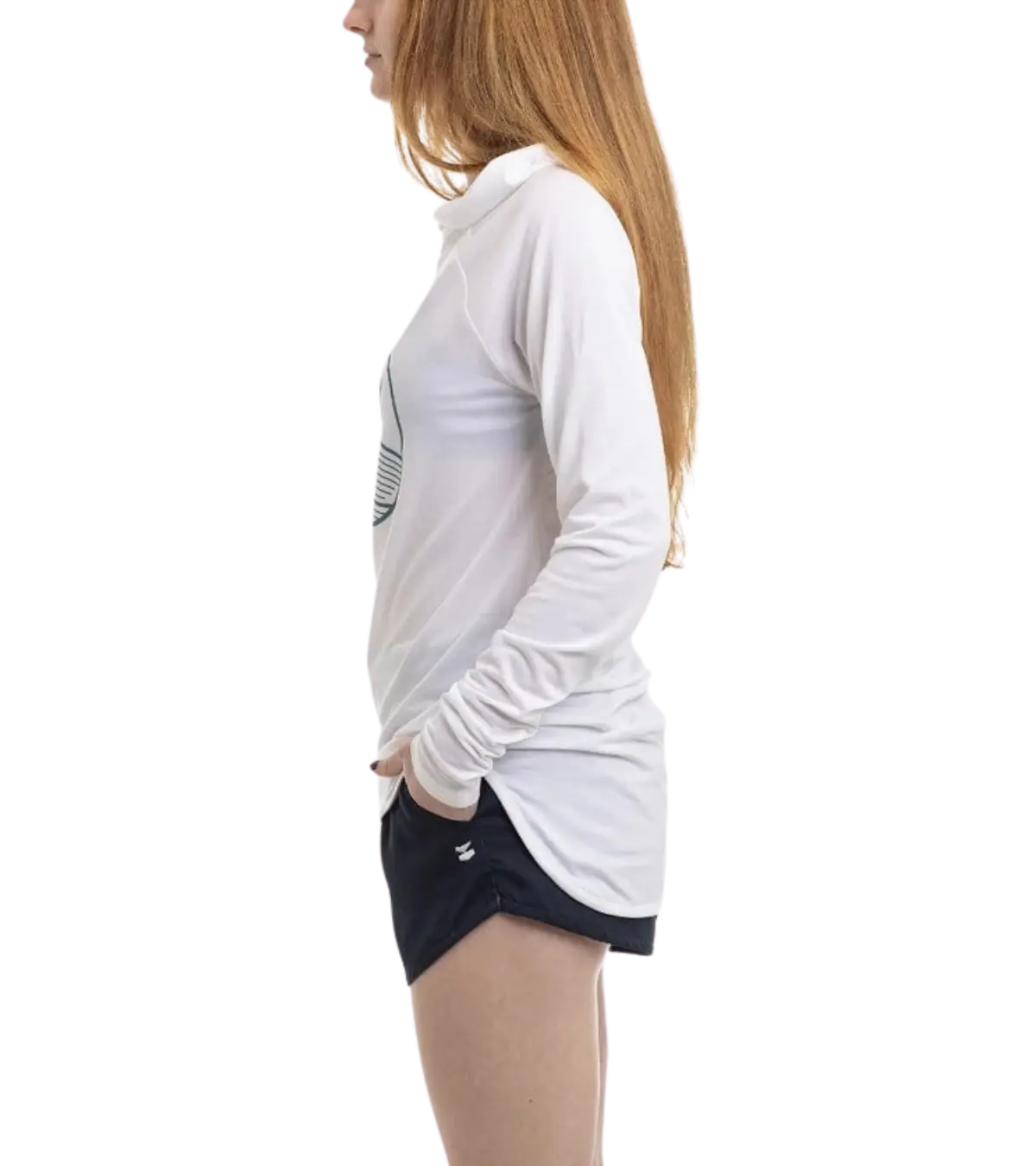 woman wearing Jetty, Women's Sunswell UV Hoodie (White)