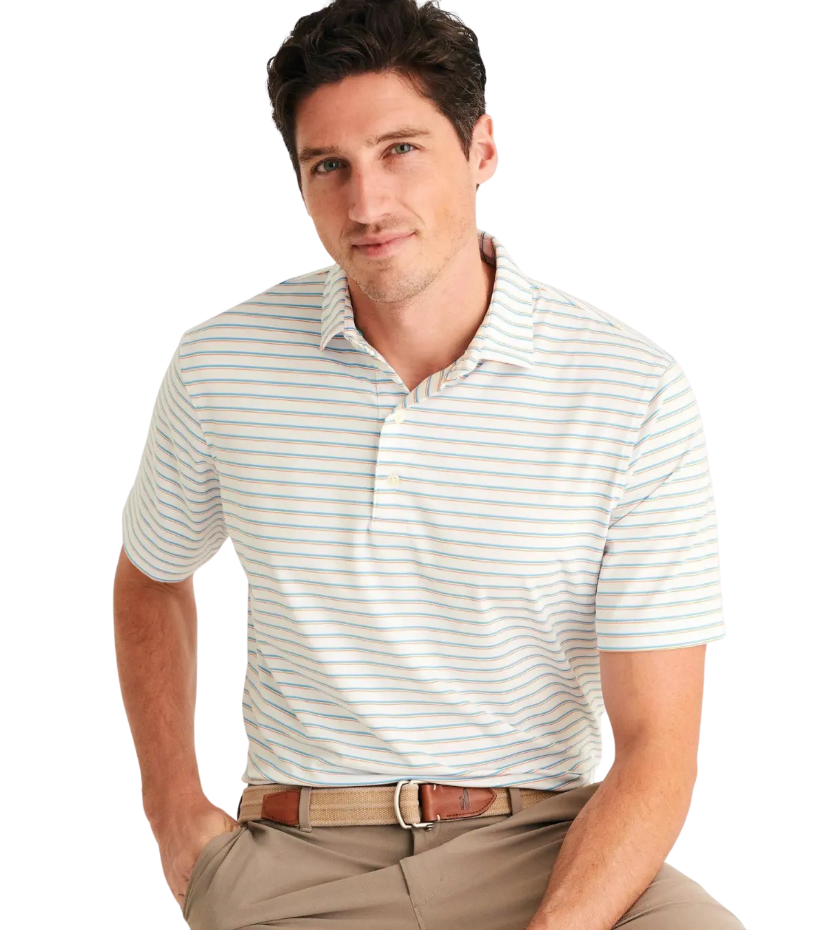 Johnnie O Men s Jett Striped Jersey Performance Polo Global Pursuit