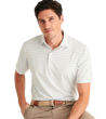 man wearing a johnnie-o Jett Striped Jersey Performance Polo