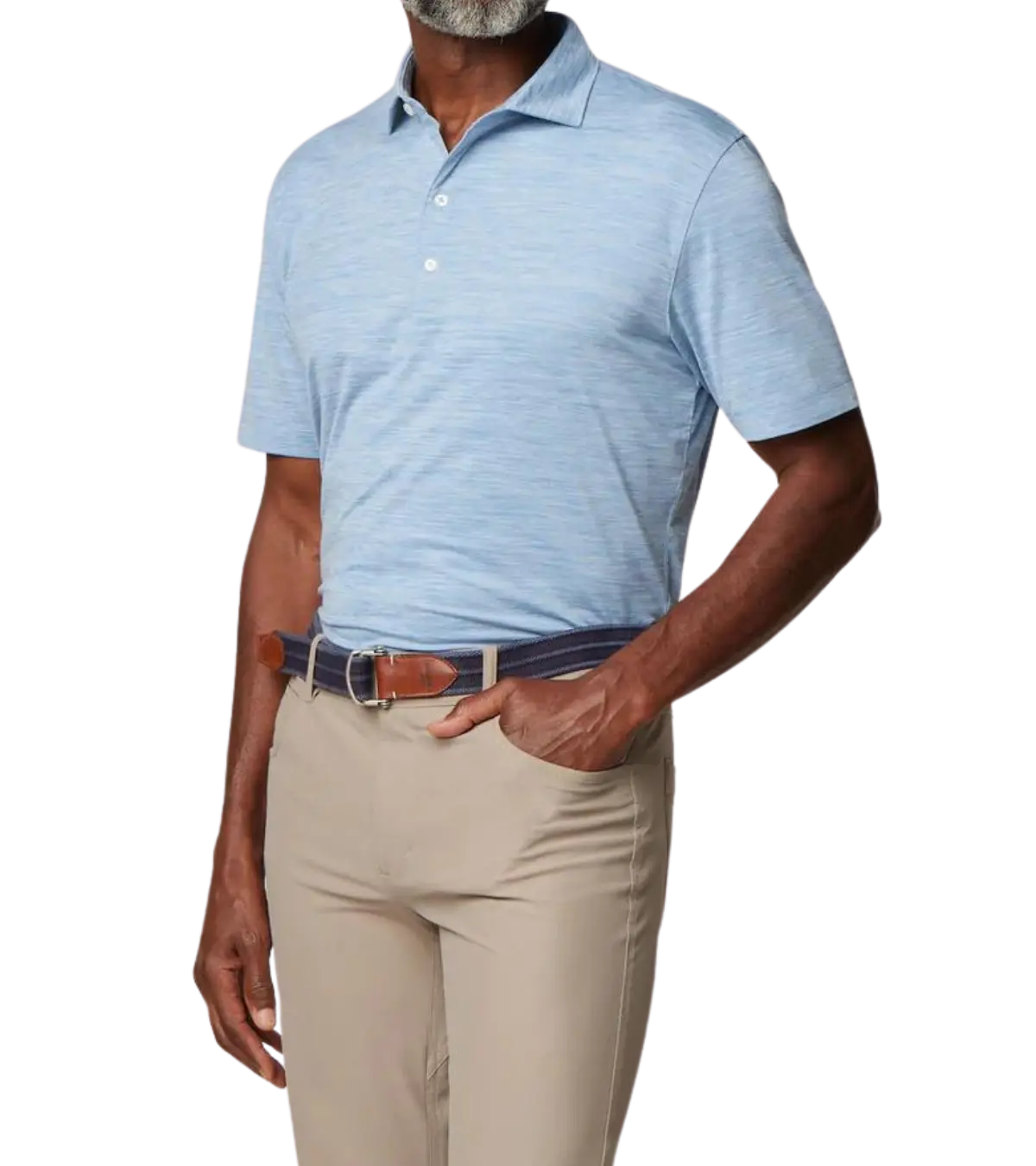 man wearing a johnnie-o Huron Solid Featherweight Performance Polo