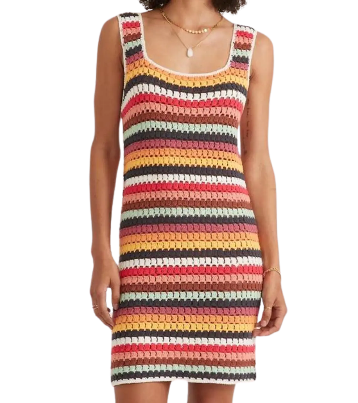 Lydia Textured Stripe Tank in Hot Coral – Marine Layer