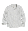 man wearing a marine layer Stretch Selvage Long Sleeve Shirt