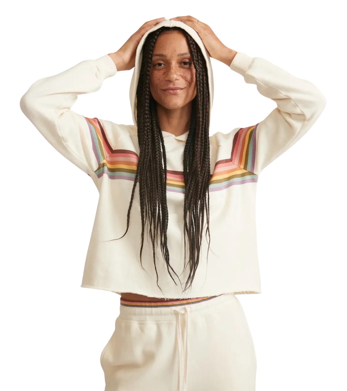 Marine Layer Women's Anytime Cropped Hoodie in White