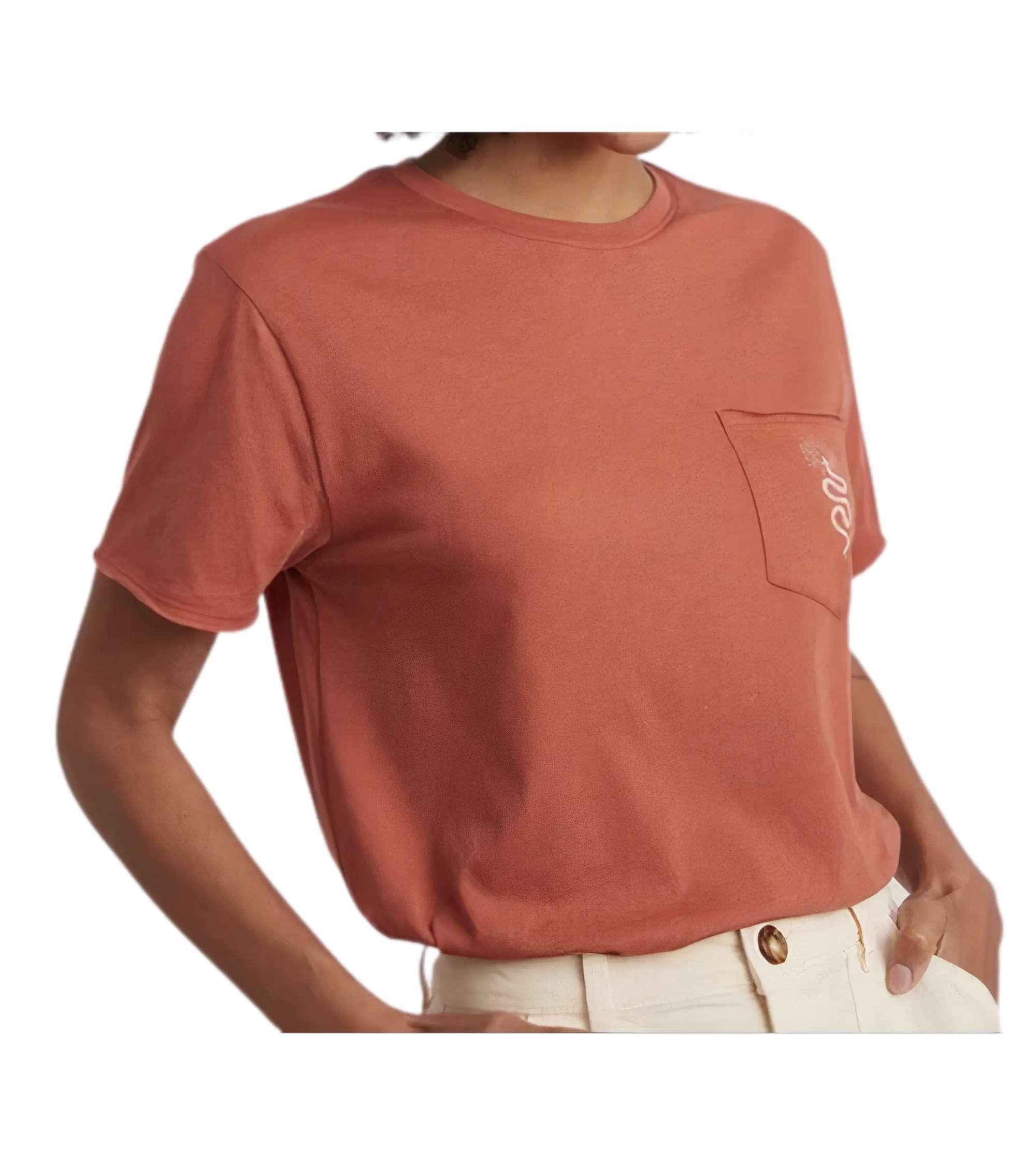 Marine Layer, Women's Boyfriend Crew Graphic Tee (Redwood Red)