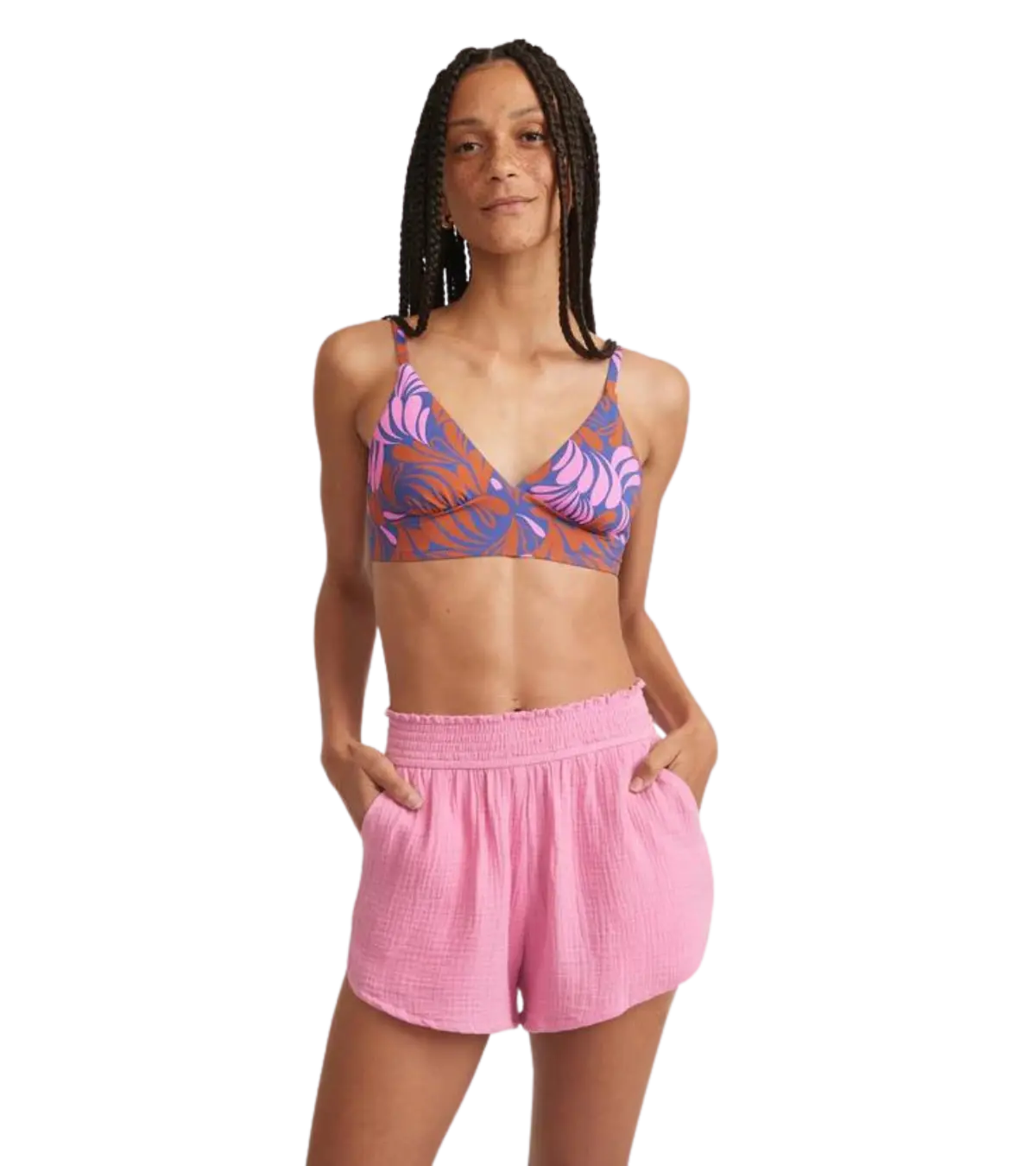 Marine Layer Women's Corinne Double Cloth Short in Pink