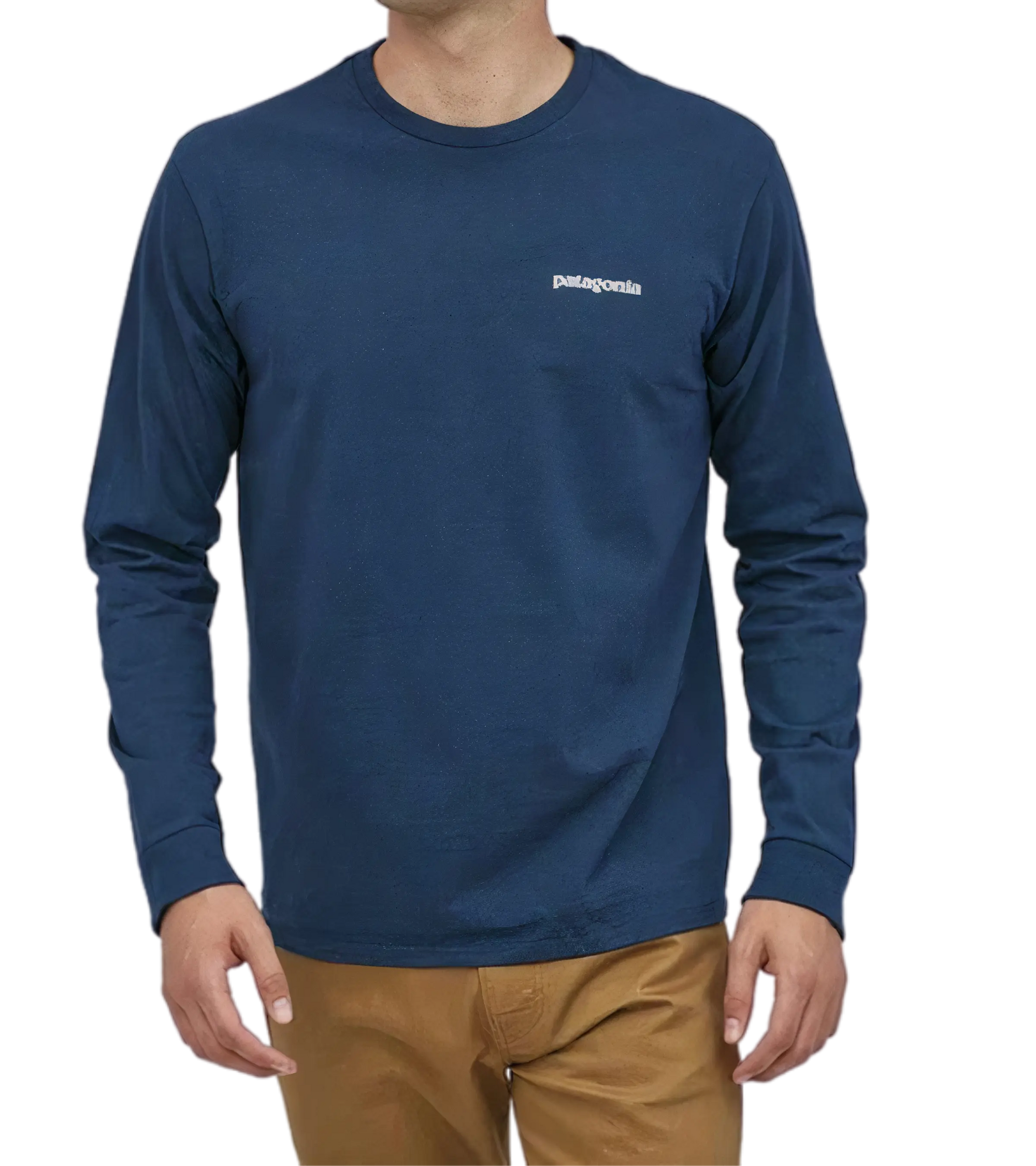 Patagonia, Men's Long Sleeve P-6 Logo Responsibili Tee (Crater Blue)
