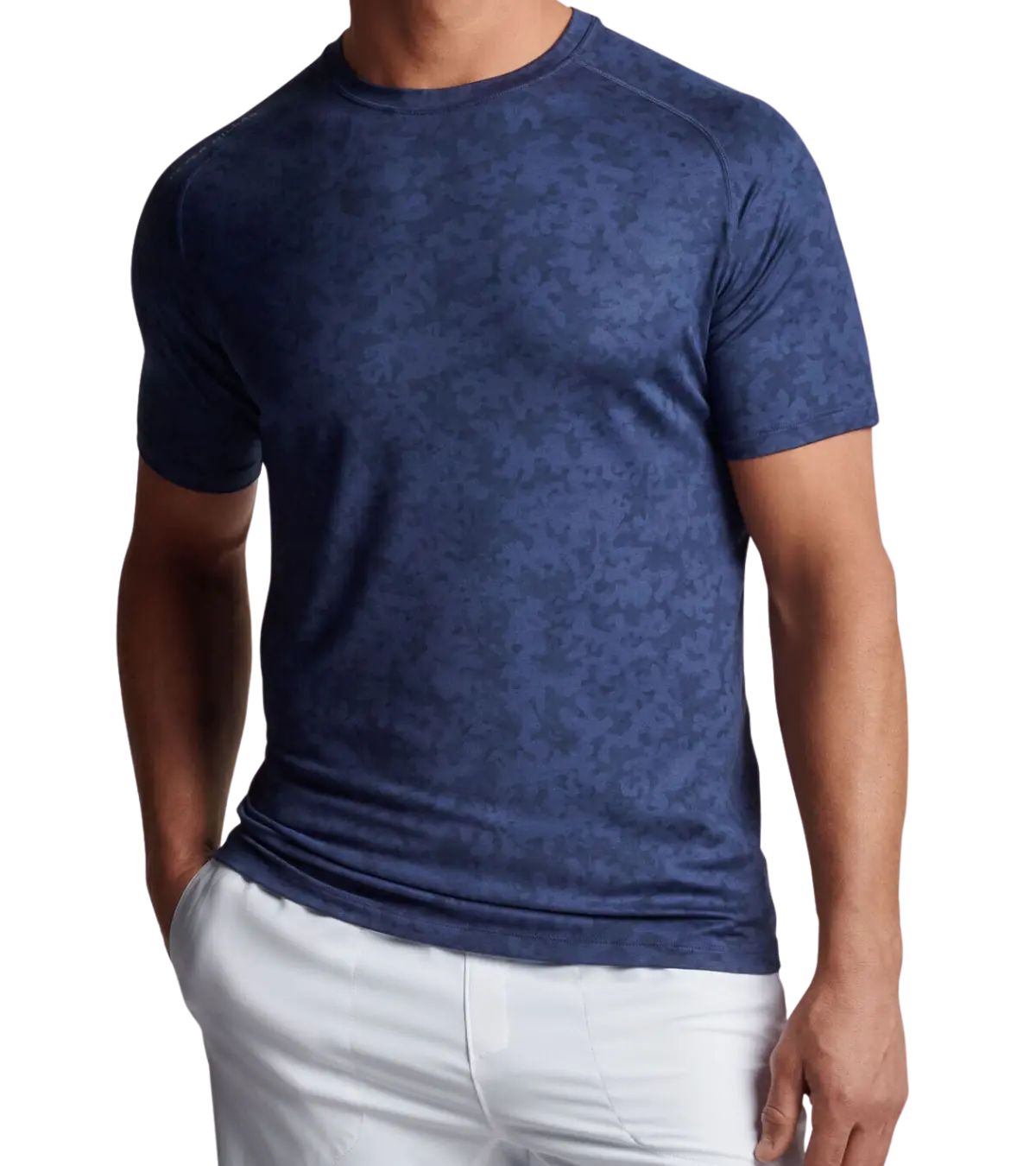 Peter Millar, Men's Aurora Camo Performance Tee Shirt (Navy)