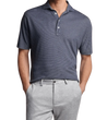 man wearing Peter Millar, Men's Sutton Cotton Silk Polo (Navy)