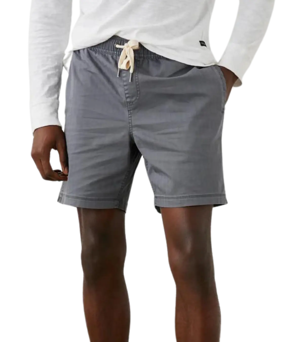 man wearing rails mens cruz shorts in charcoal