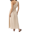 woman wearing a Juliette One Shoulder Maxi Dress