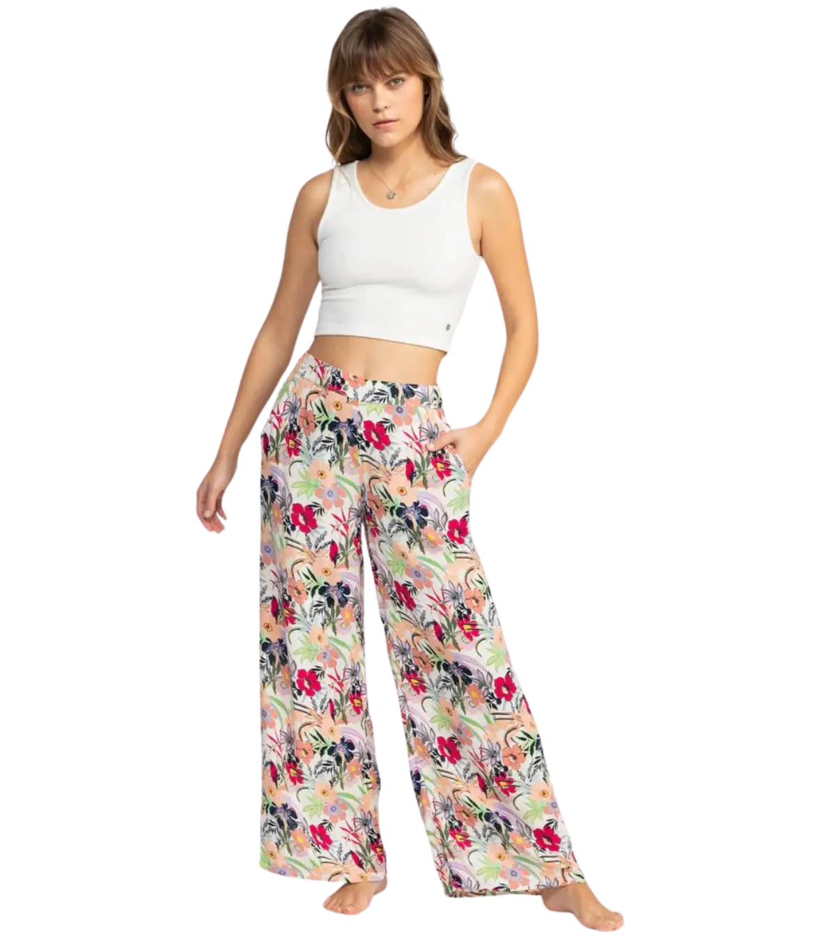 Roxy Women's Midnight Avenue Lightweight Pants in Ash Rose Wallflower