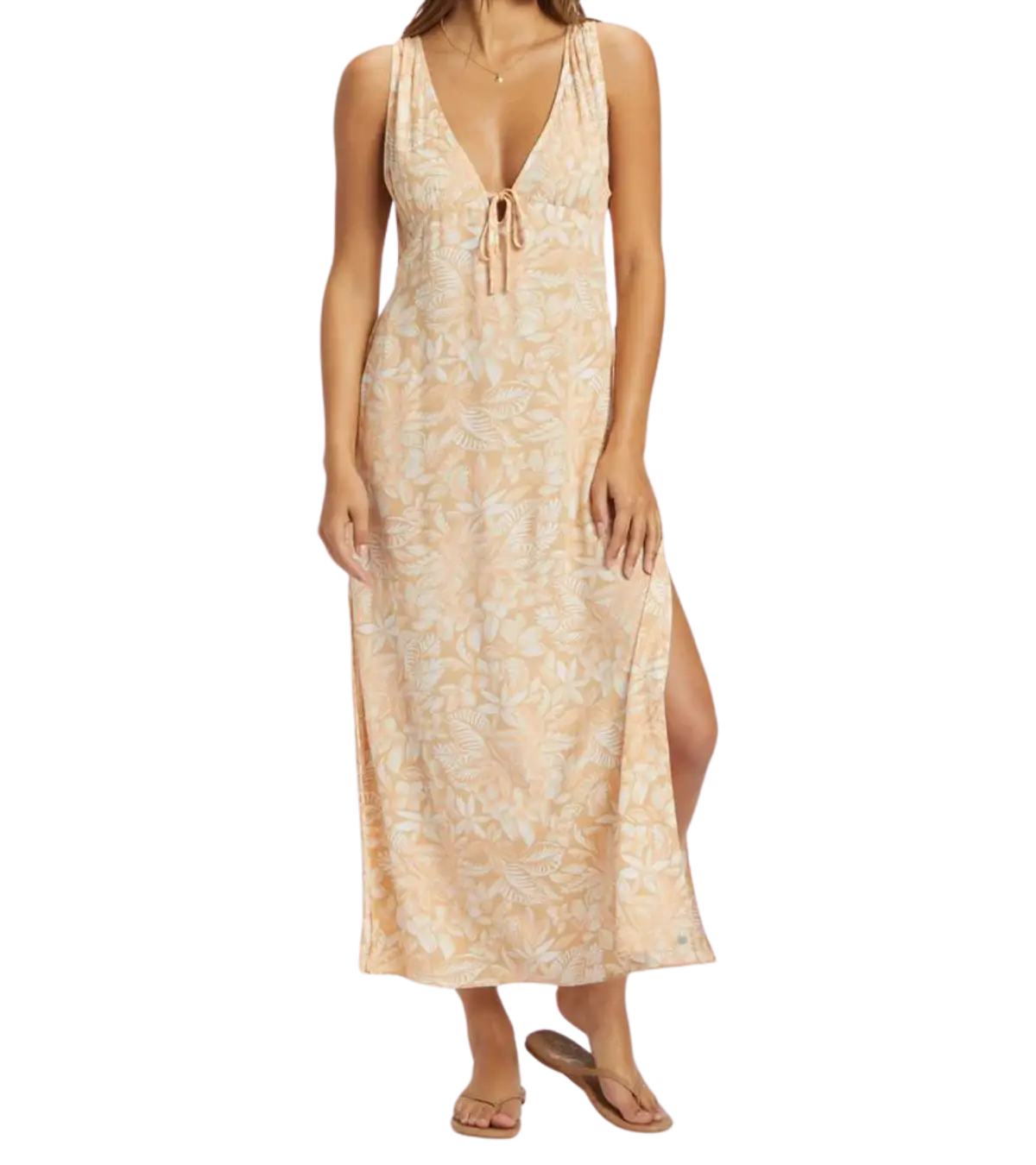Roxy Women's Pearl Moonlight Dress in Egret Soft Tropics