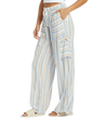 Roxy Women's Precious High-Waist Printed Striped Cargo Pants in Egret Small Silk Caye Stripe