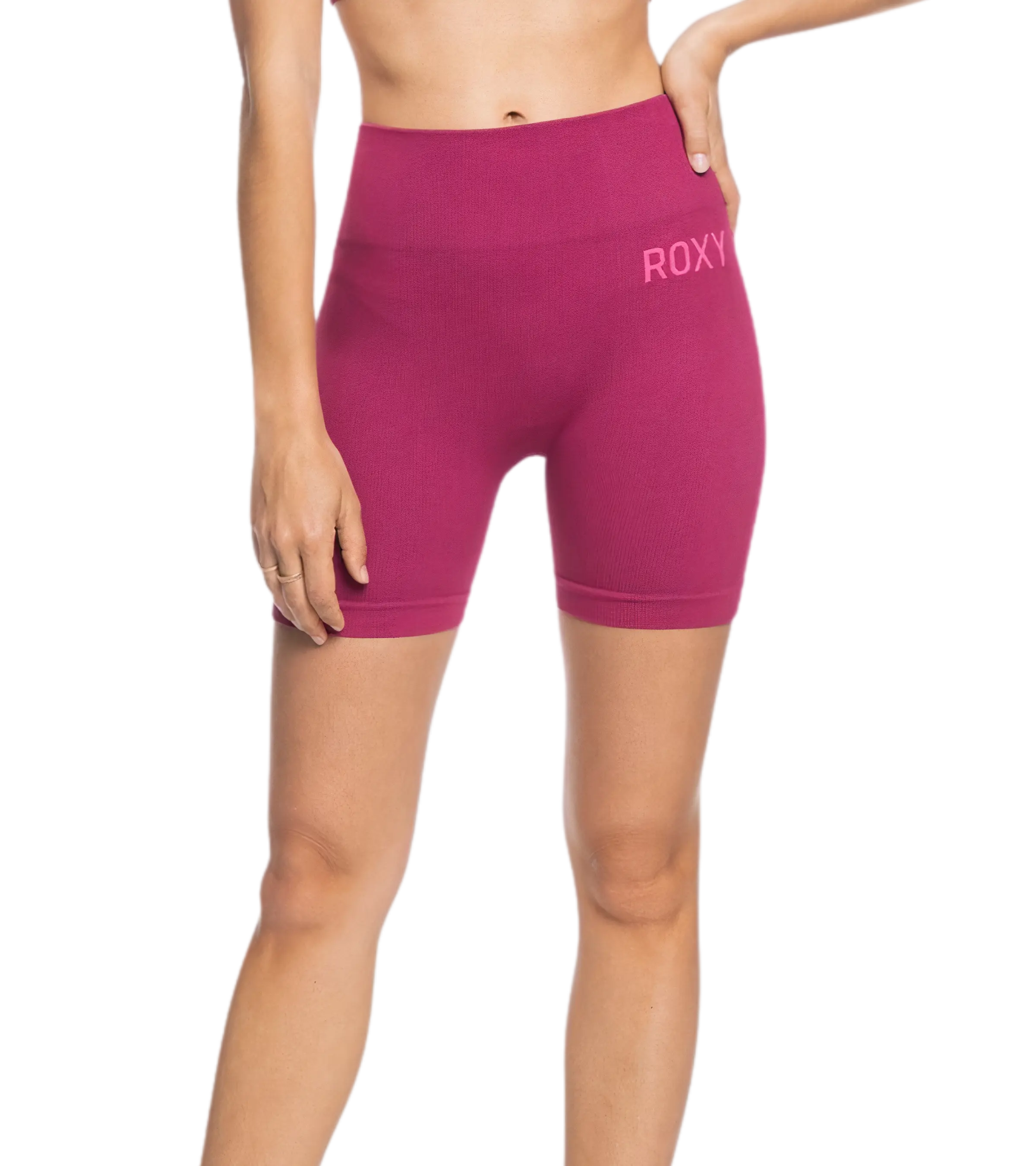 woman wearing Roxy, Women's Time To Pretend Bike Short (Boysenberry Pink)