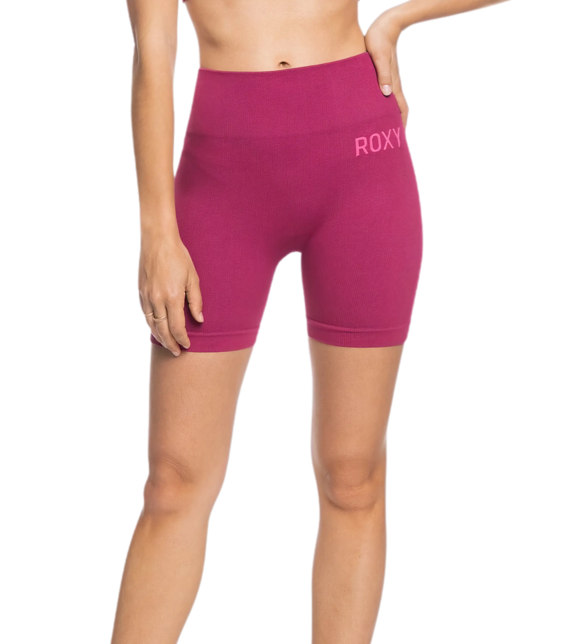 woman wearing Roxy, Women's Time To Pretend Bike Short (Boysenberry Pink)