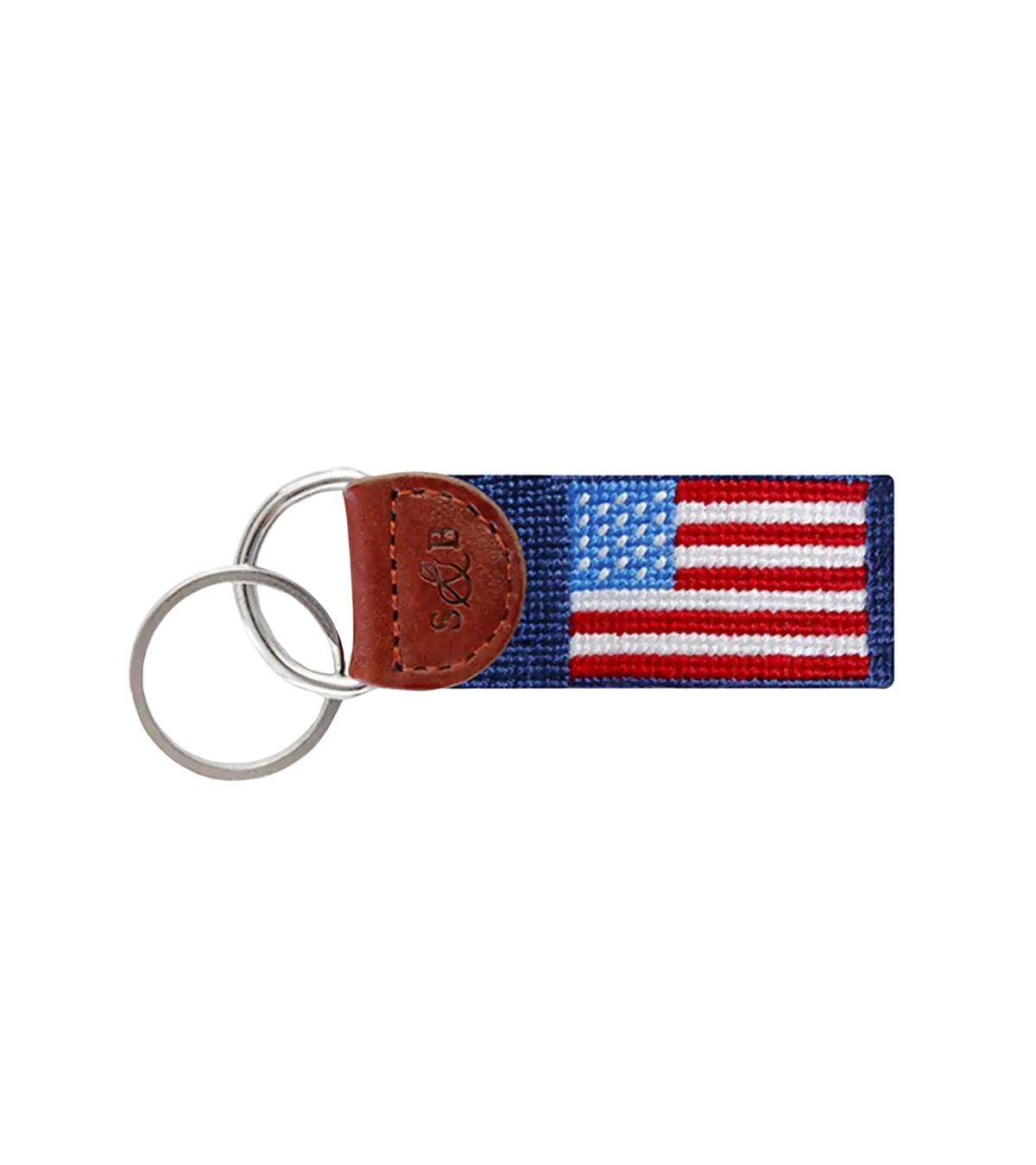 Smathers & Branson, American Flag Needlepoint Key Fob (Navy)