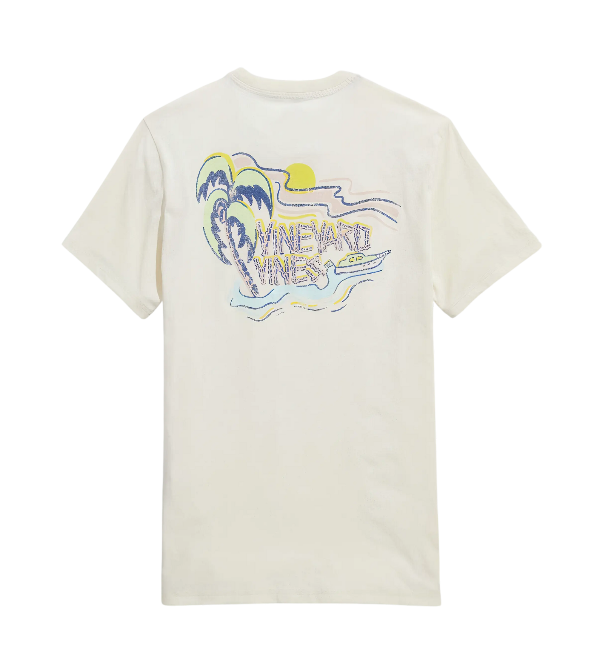 Vineyard Vines, Men's Bamboo Vines Short-Sleeve Dunes Tee (Pina Colada Heather White)