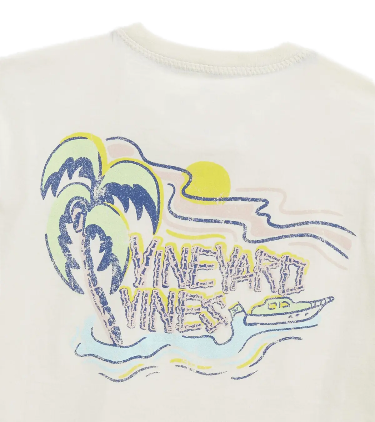 Vineyard Vines, Men's Bamboo Vines Short-Sleeve Dunes Tee (Pina Colada Heather White)
