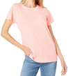 woman wearing Vineyard Vines, Women's Short Sleeve Two Tone Whale Pocket Tee Shirt (Papaya Passion)