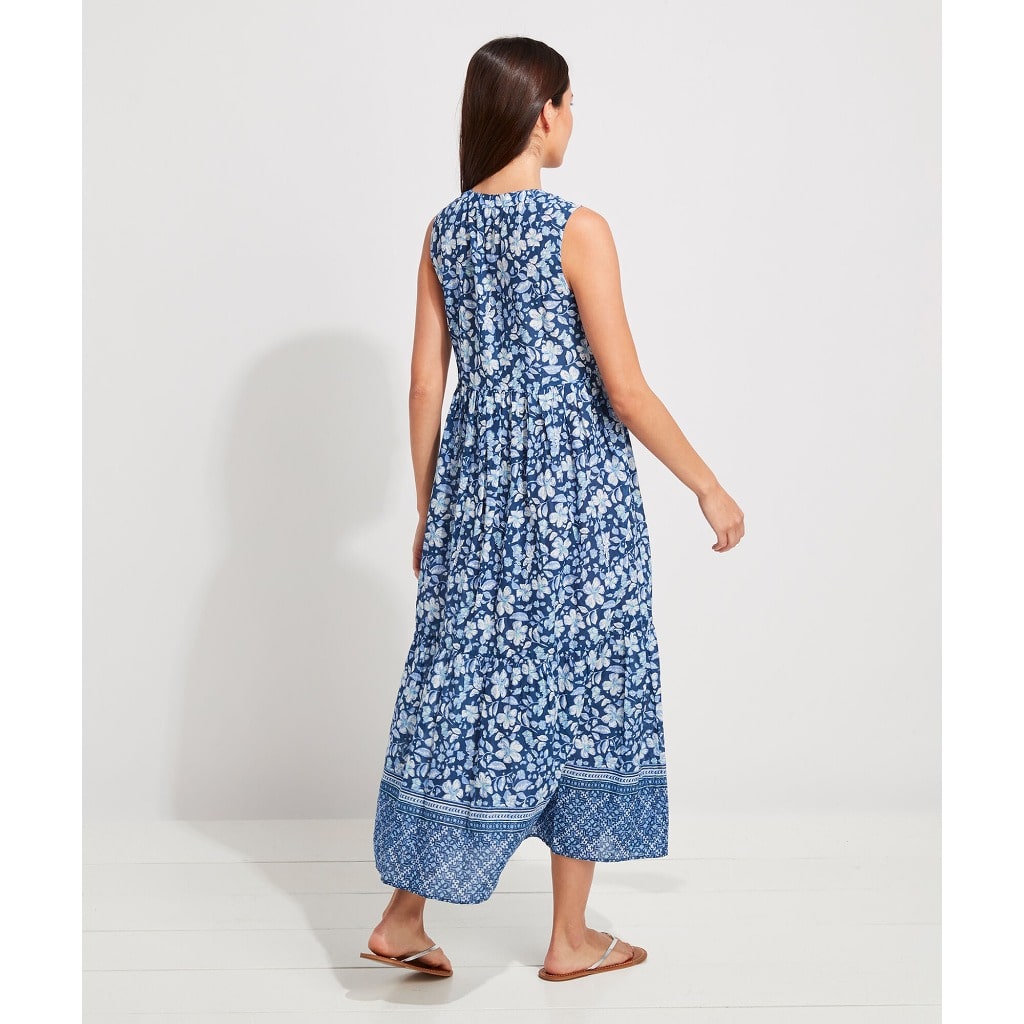 Vineyard Vines, Women's Hibiscus Tie Breezy Maxi Dress (Blue)