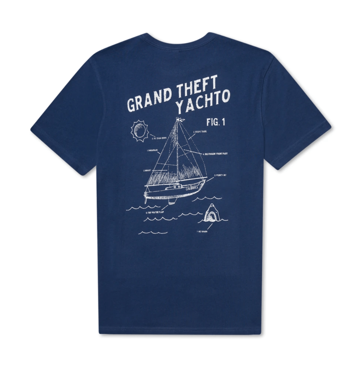  Navy Chubbies, Men's Mr. Steal Your Boat Tee Shirt (Navy Blue)