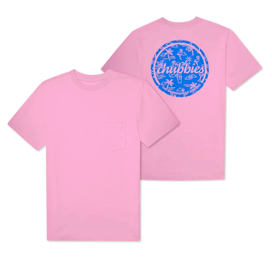 Chubbies Men's Tee Shirt Medium Chubbies, Men's Pink Neon Tee (Flamingo Pink)
