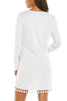 woman wearing Coolibar, Women's San Clemente Cover Up (White)