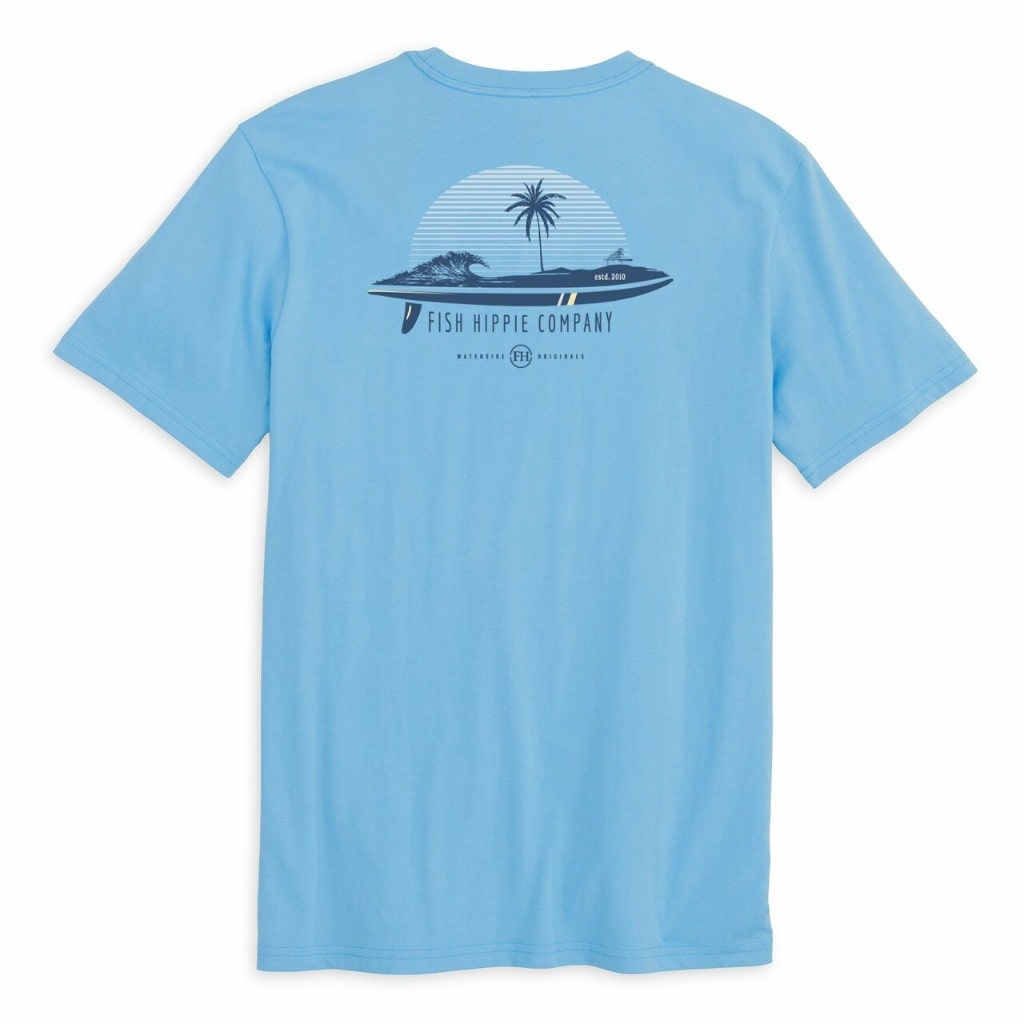 Fish Hippie, Men's Breezy Short Sleeve Shirt (Azure Blue)
