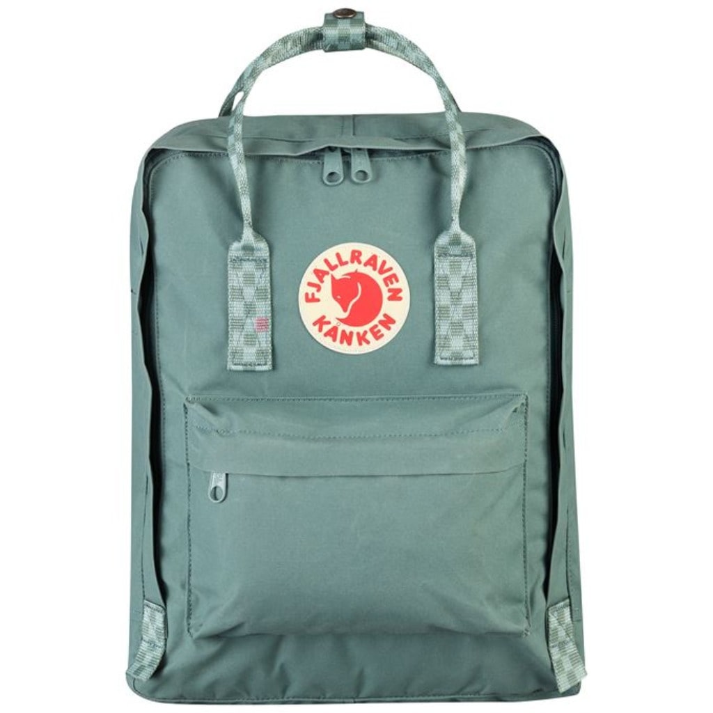 Fjallraven, Classic Kanken Chess Pattern Strap Backpack (Frost Green)