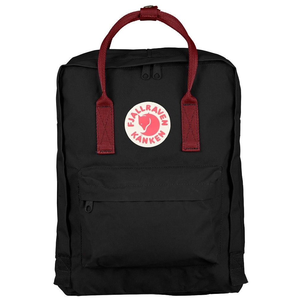 Fjallraven, Classic Kanken Backpack (Oxblood Red and Black)