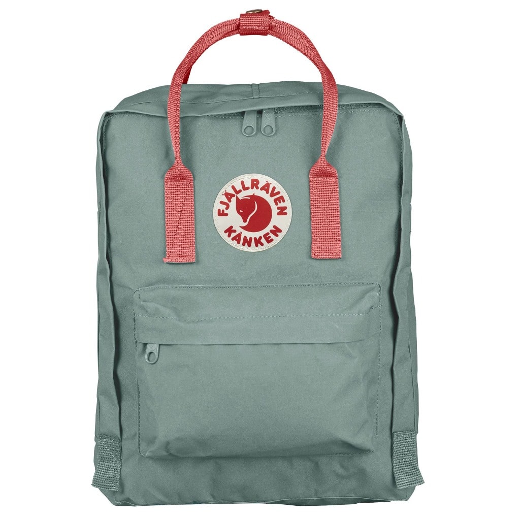 Fjallraven, Classic Kanken Backpack (Frost Green, Peach Pink)